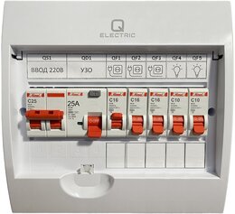 Щиток в сборе на 5 групп с УЗО