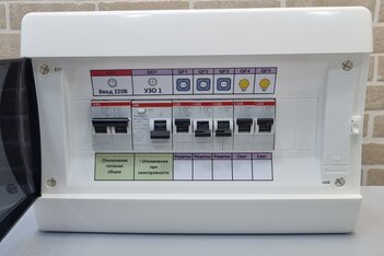 Щиток в сборе на 5 групп с УЗО