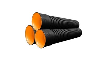 Дренажная труба рифленая двухслойная с раструбом SN8 400/6000