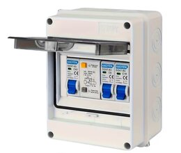 Щиток в сборе на 2 группы с УЗО